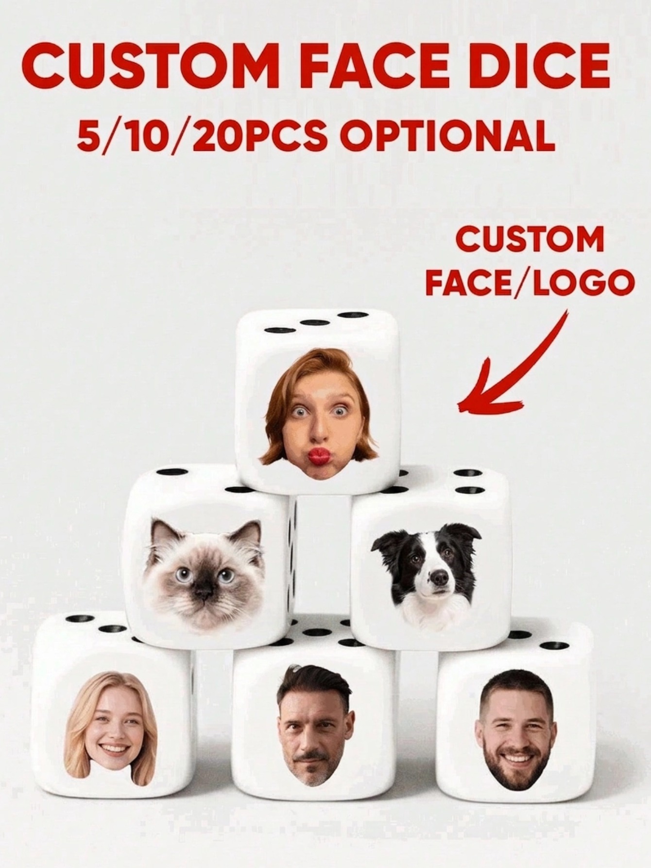 Party Games For Adults - Kostki z własnym zdjęciem, personalizowane kostki