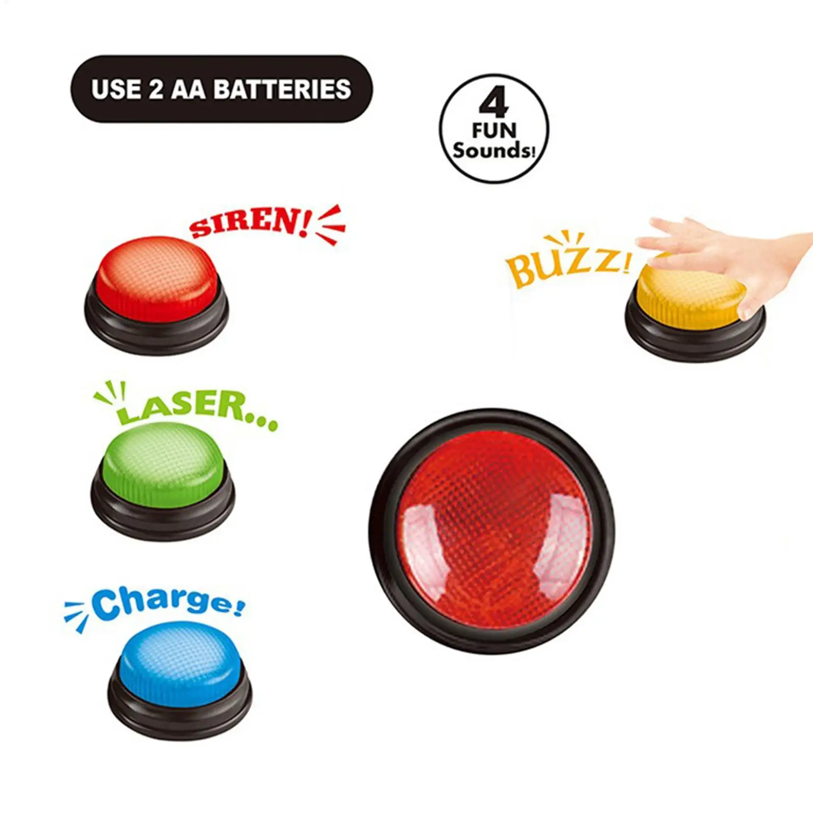Quick Games Party - Gra Buzzer – 4-częściowy zestaw szybkich